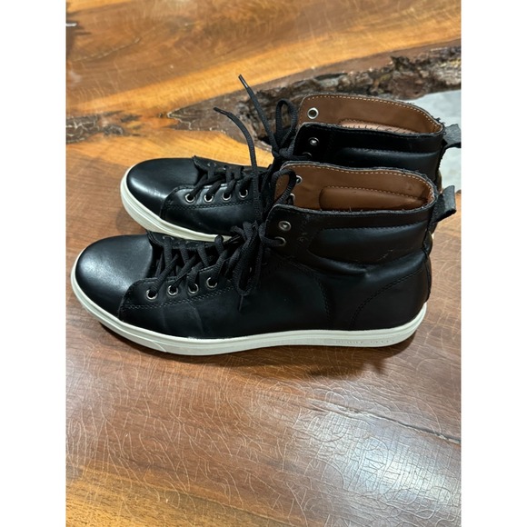 Perry Ellis America Olson High-Top Sneakers – Black Leather Men's Size 10.5 Casu - Picture 2 of 8